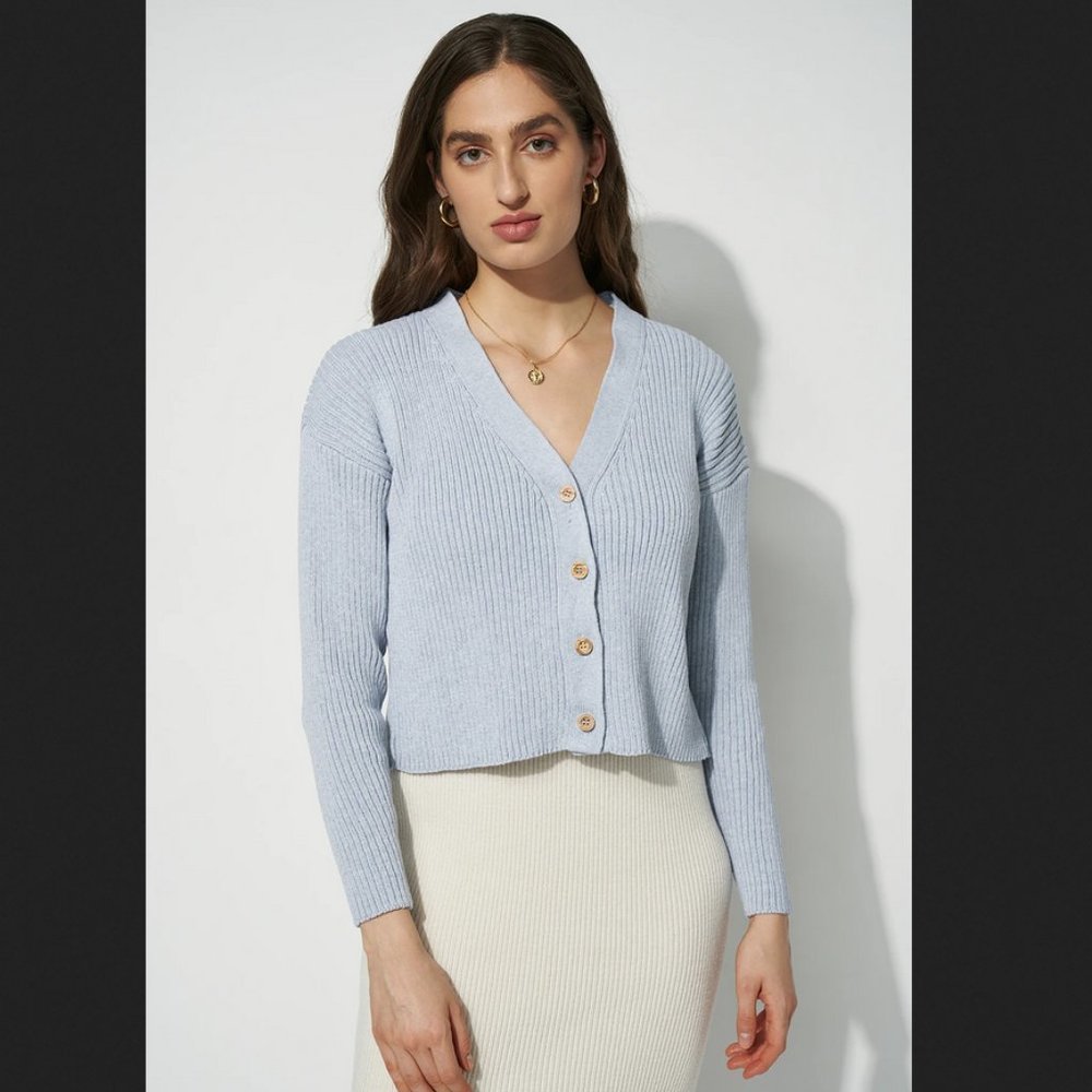 🌍 nu-in 100% recycled ribbed cropped cardigan